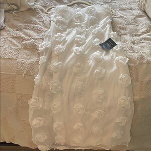 Lulu's Ivory Satin Dress